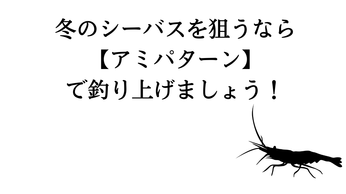 冬のシーバスを狙える アミパターン とは 有効なルアーと釣り方を解説